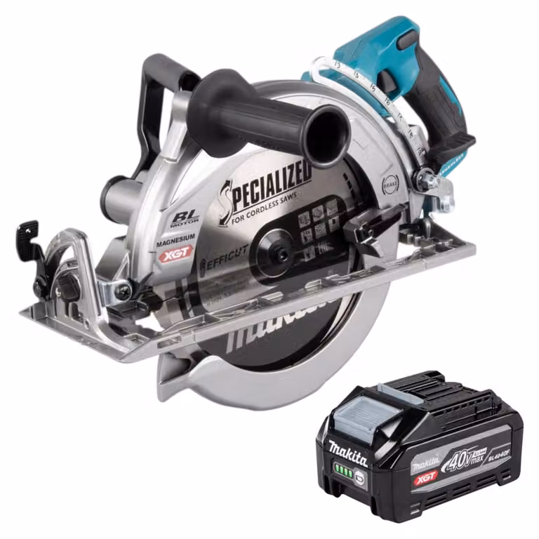Sega circolare a batteria Makita RS 002 GU1 40 V max. 260 mm Brushless + 1 batteria da 4,0 Ah - senza caricabatterie