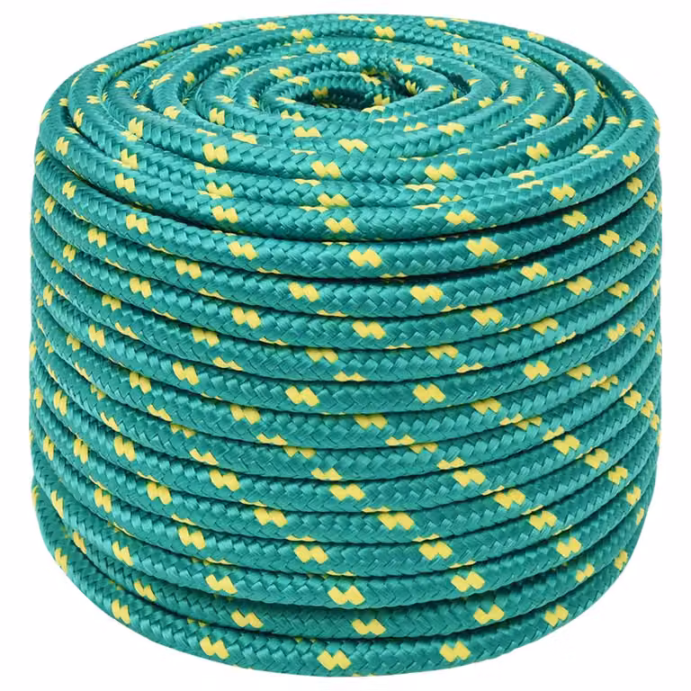 Corda multiuso vidaXL in plastica verde da 14 mm con 250 m di lunghezza e carico massimo di 1275 kg