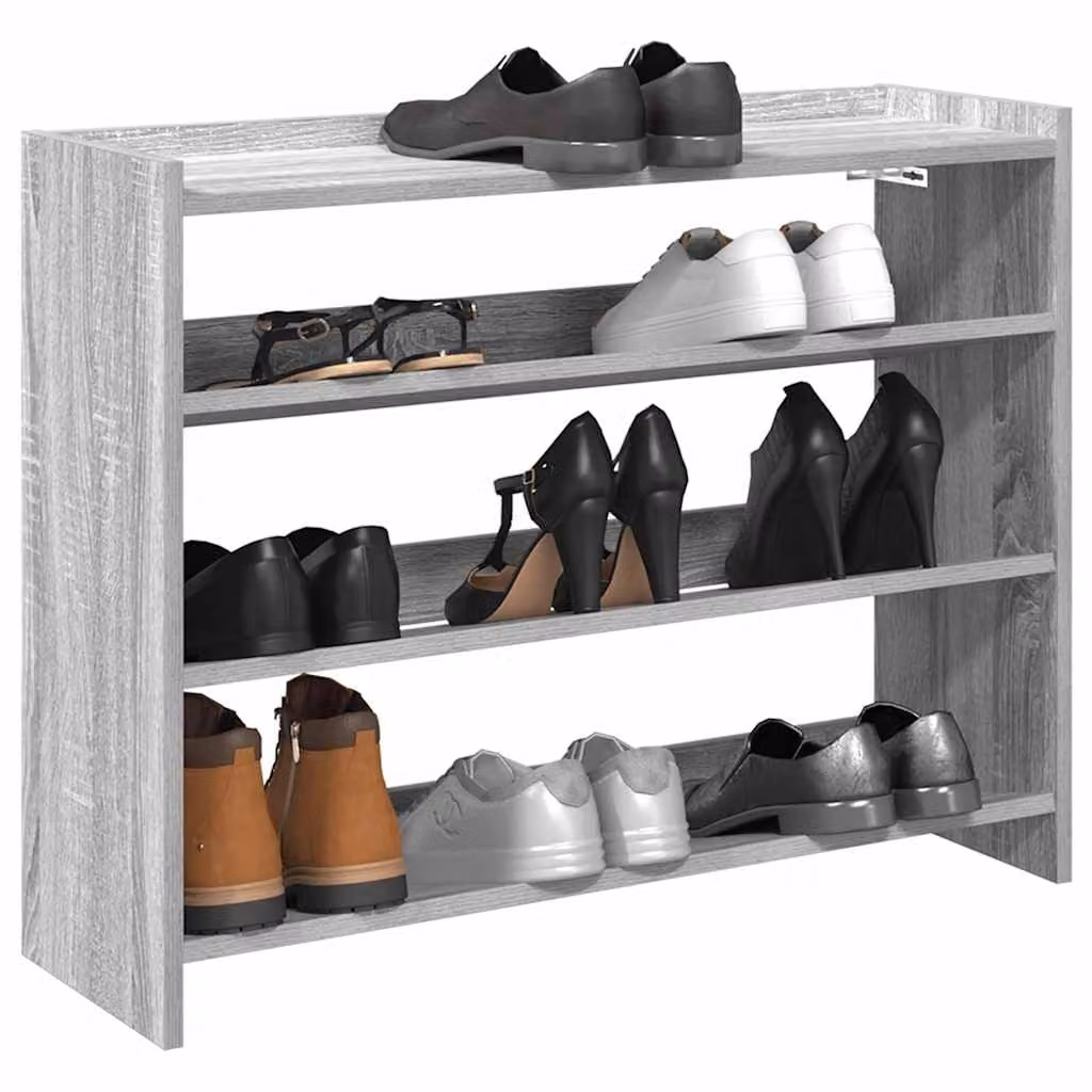 Scarpiera da parete moderna vidaXL in legno e MDF, colore grigio, L 80 x P 25 x H 62 cm