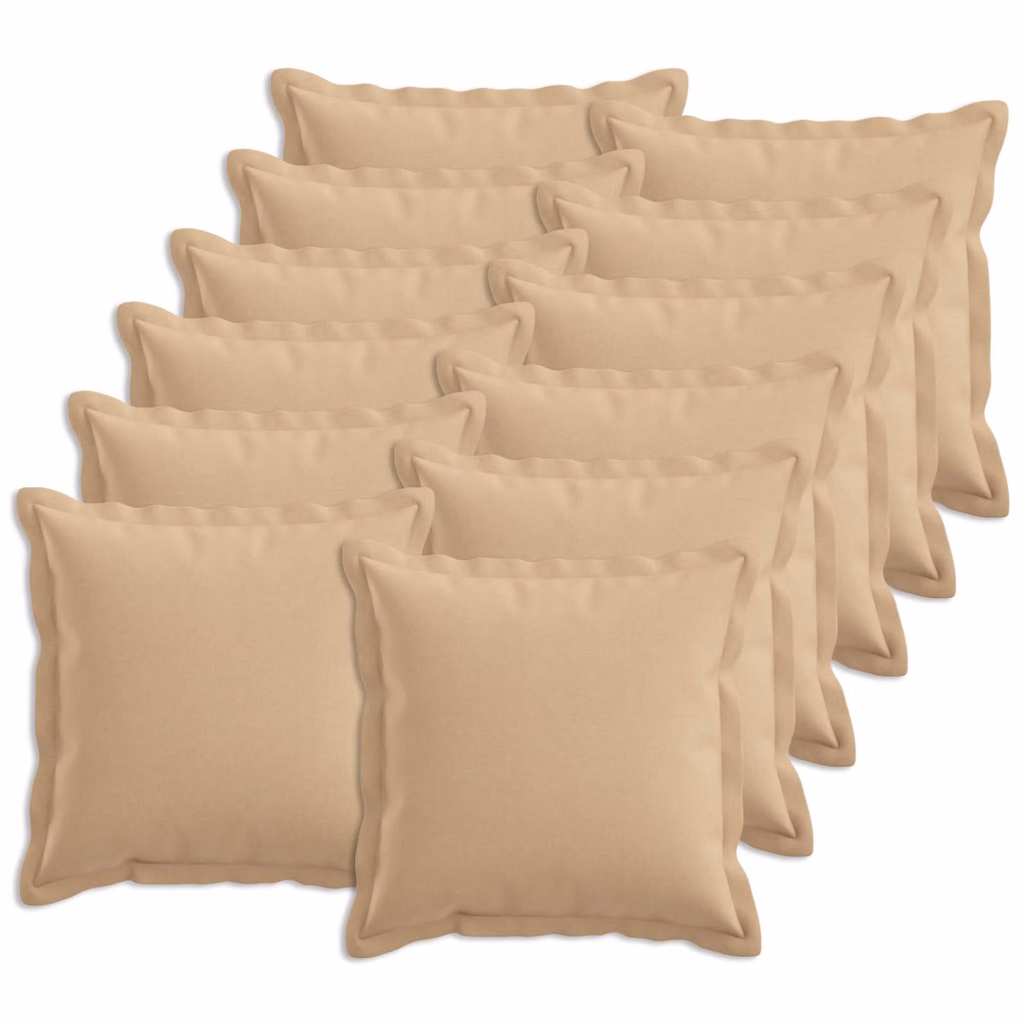 Set di 12 federe vidaXL HOUTEN beige, forma quadrata, L/P: 50 x 50 cm