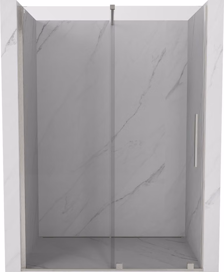 Mexen Velar porta doccia scorrevole 130 cm, trasparente, nichel spazzolato - 871-130-000-01-97