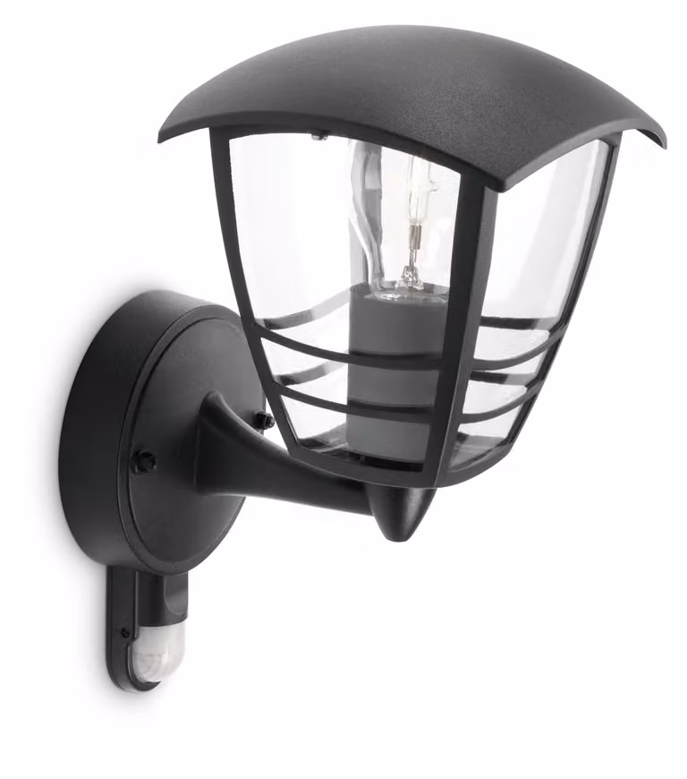 Philips myGarden lampada da parete per esterni Creek, rilevatore di movimento, 60W, nero, 153883016