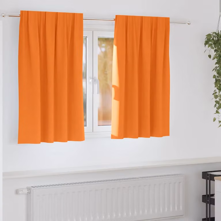 Set di 2 tende blackout vidaXL con anelli in poliestere, colore arancione, L 140 cm x H 140 cm