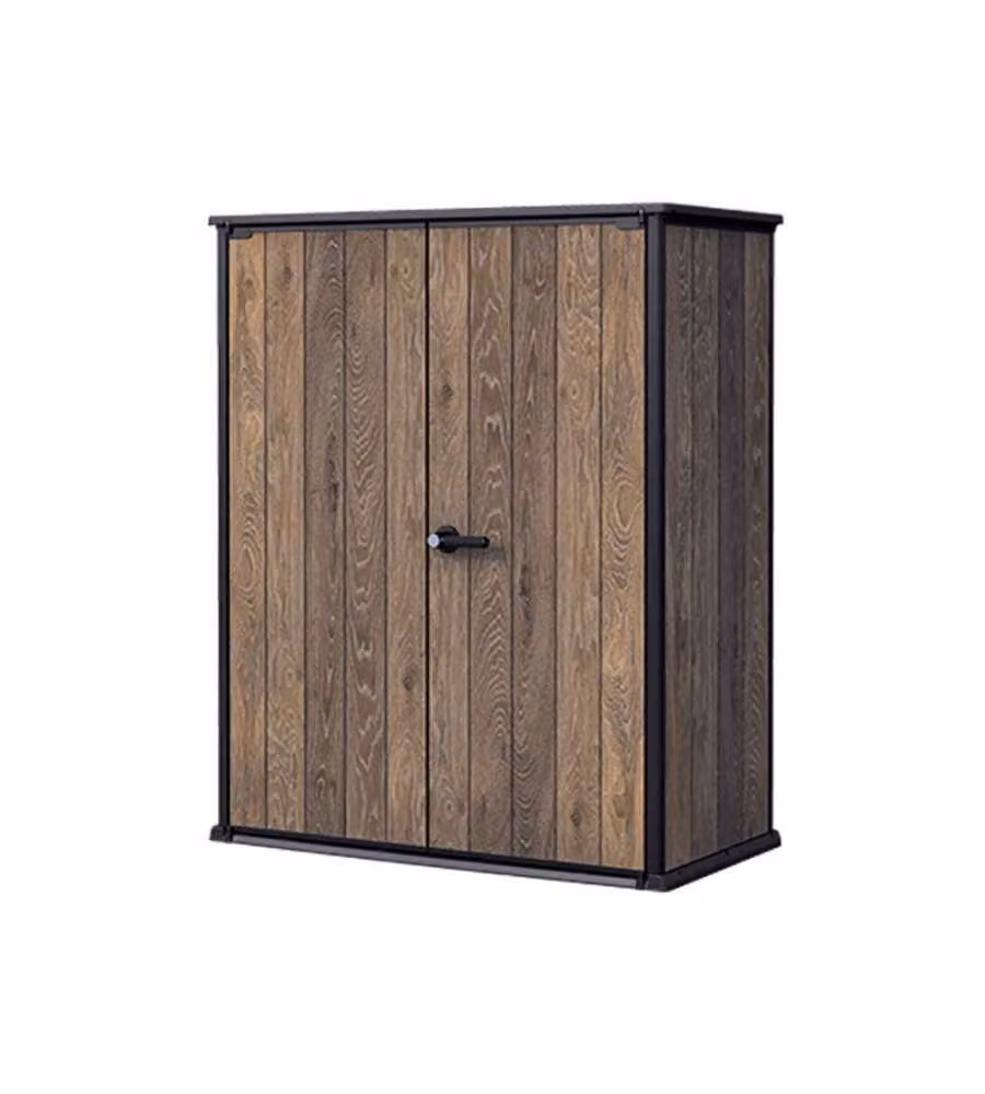 Keter Armadio Porta Attrezzi Signature Walnut 140x73,6xH170,4 cm