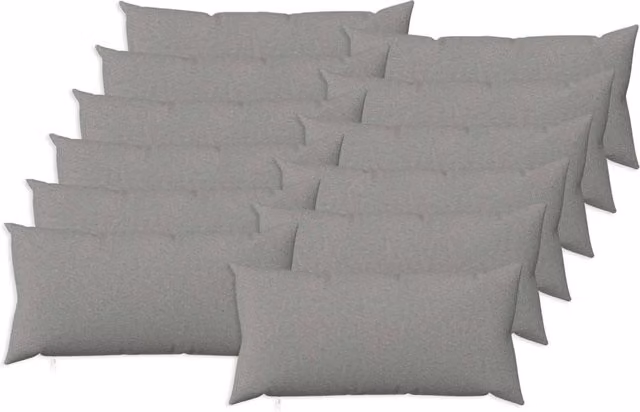 Set di 12 cuscini rettangolari HEERLEN vidaXL, colore Grigio, con rivestimento lavabile e rimovibile, 40 x 80 cm
