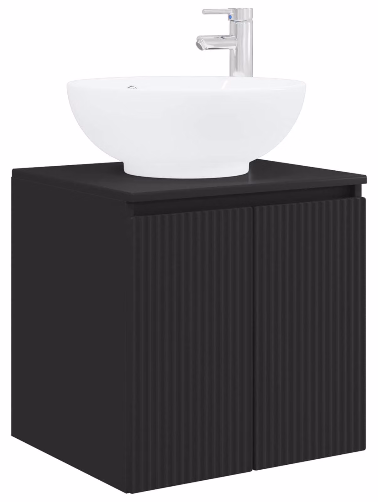 Mobile Lavabo da Parete Nero 49,5 x 44,5 x 65 cm