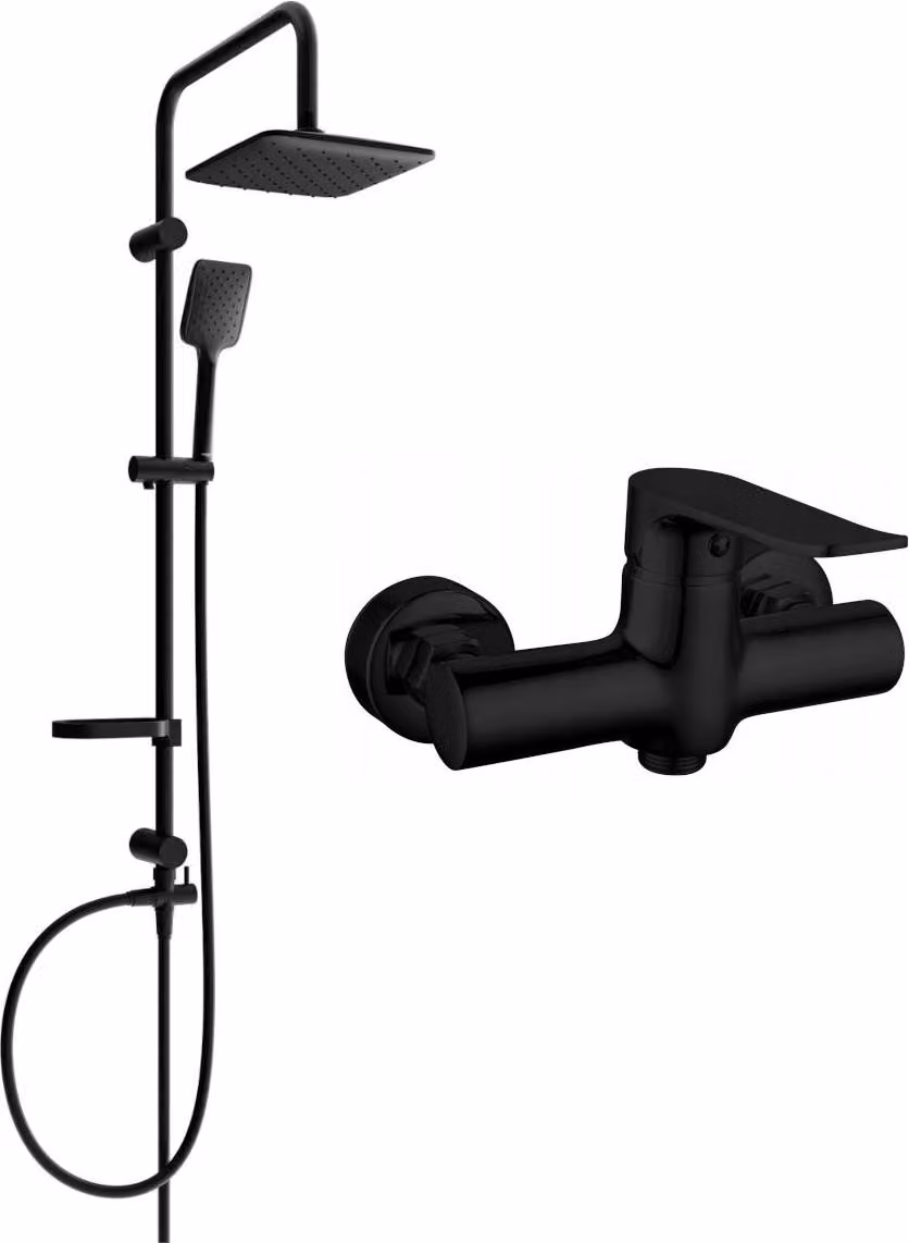 Mexen Sven set doccia esterno con soffione e miscelatore doccia Pecos, nero - 72740262-70