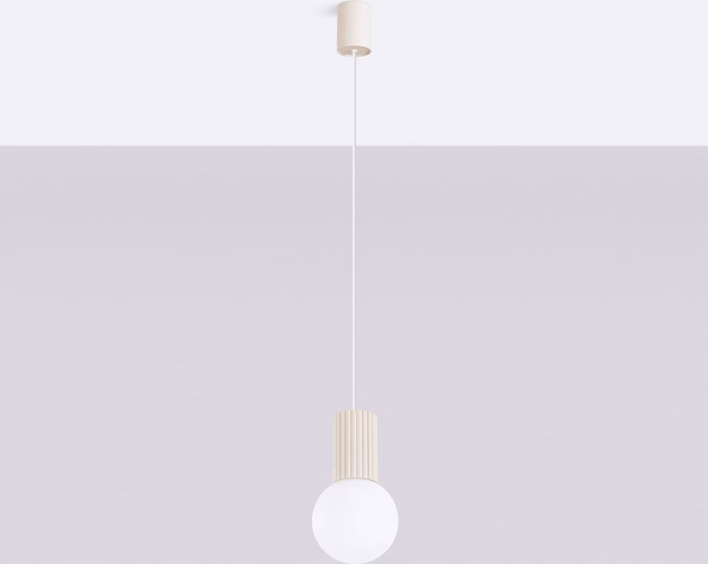 Lampada a sospensione HALO 1 beige 1xG9 8W alluminio/vetro 120x12x12cm Sollux Lighting