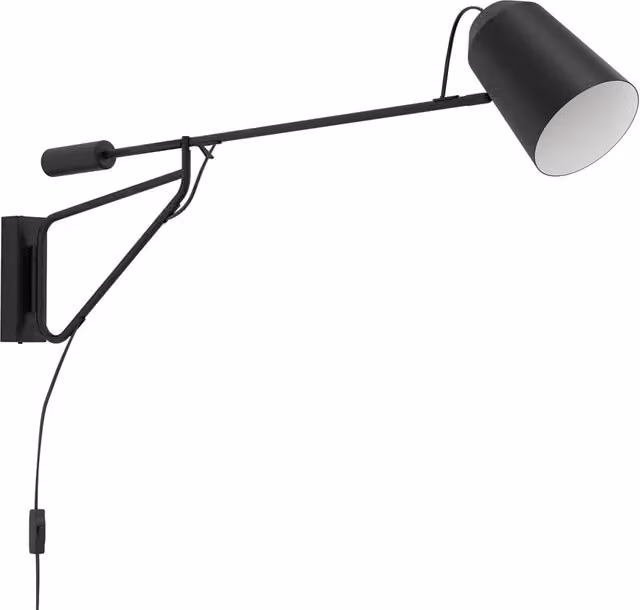 Applique Minimal Loreto Eglo in metallo nero per 1 luce E27