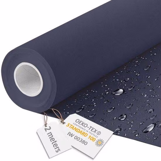Tessuto in tela impermeabile, larghezza 160 cm, 220 g/m², blu navy