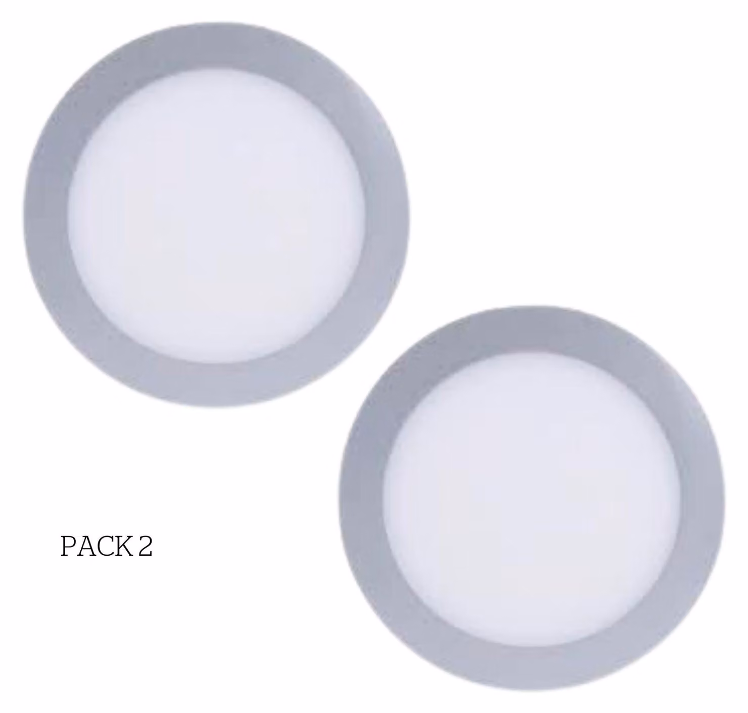 Easy Circular: 2 faretti a incasso con LED integrato da 4000K per illuminazione direzionale, con interruttore on/off, diametro 22,5 cm, colore grigio