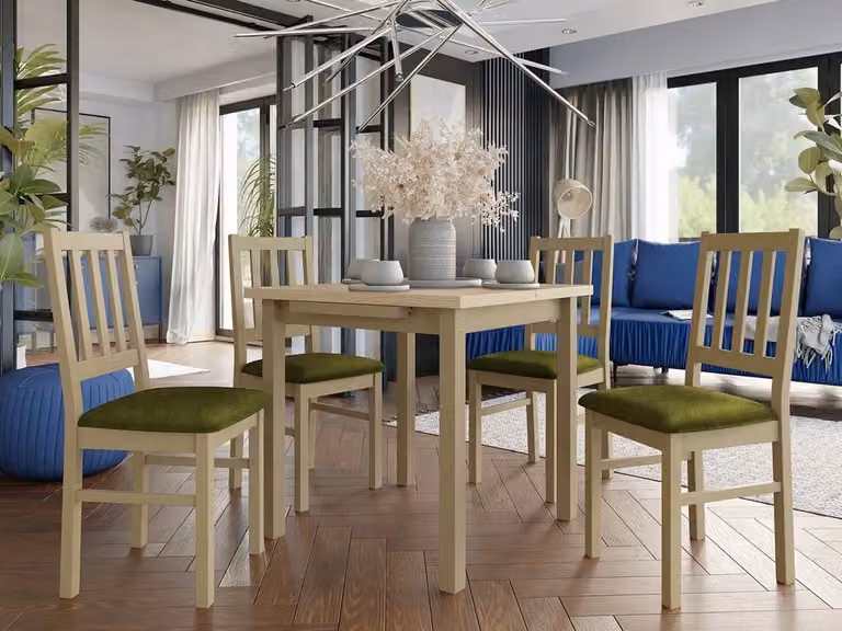 Set da pranzo 4+1 ADELBITE 1 - rovere sonoma / oliva scuro
