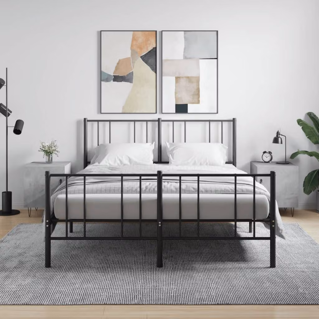 Set di 2 comodini vidaXL moderni in legno e metallo, colore grigio opaco, L/P/H: 40 x 40 x 50 cm