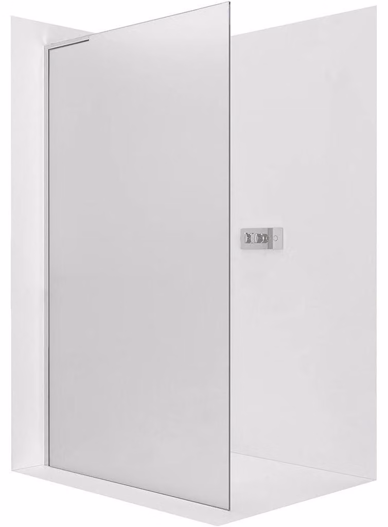 CERANO - Box doccia Walk-in Onyx con montante sinistro - 8 mm - cromato, vetro smerigliato - 60x200 cm