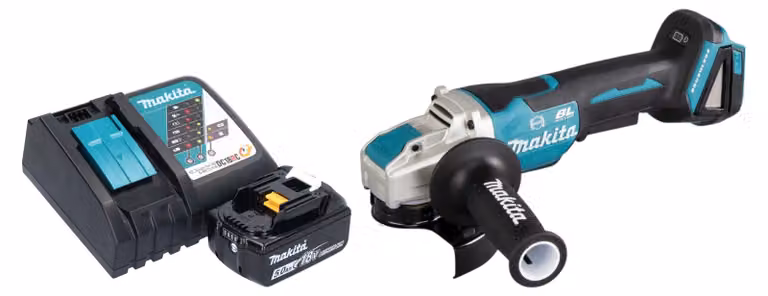 Smerigliatrice angolare a batteria Makita DGA 520 RT1X1 18 V 125 mm X-LOCK Brushless + 1x batteria ricaricabile 5.0 Ah + caricabatterie