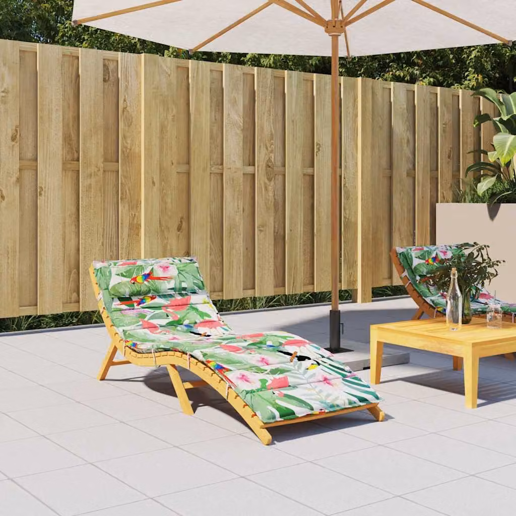 vidaXL Cuscino per Lettino Multicolore in Poliestere con Schiuma, Idrorepellente e Traspirante, L 180 cm x P 60 cm x H 4 cm
