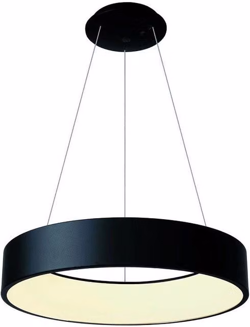 Trade Shop - Lampada Led 30 W Cct Pendente Cerchio Lampadario Moderno Luce Diffusa 230v 40 Cm - Nero