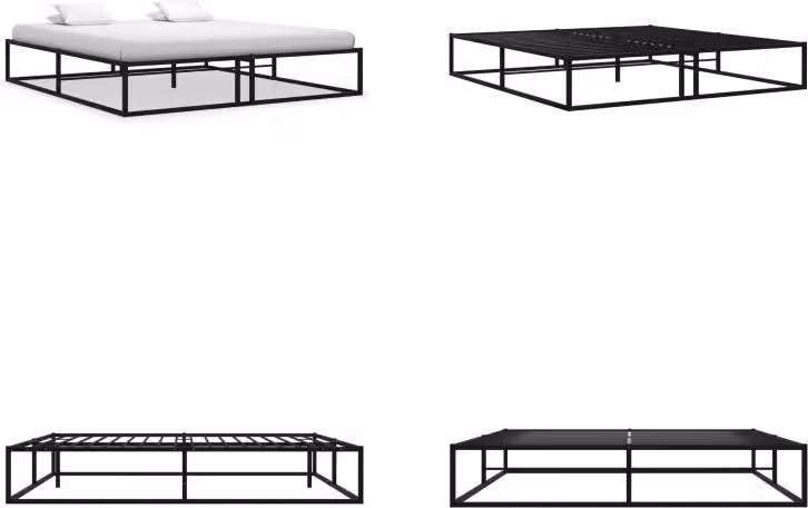 vidaXL Struttura letto in metallo nero 160x200 cm - Struttura letto - Cornici letto - Struttura letto - Letto matrimoniale