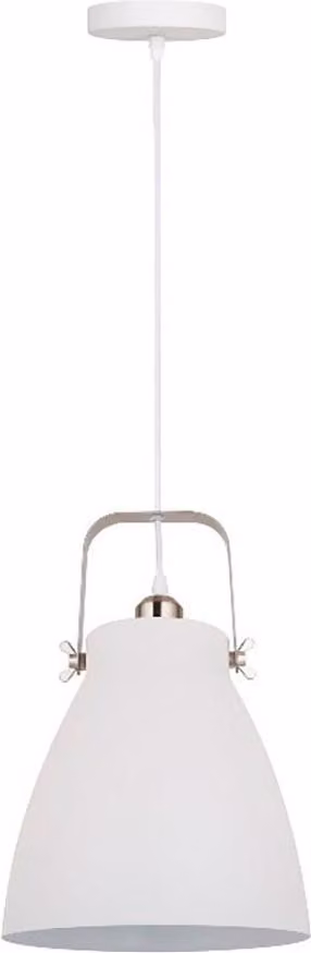 Lampada da soffitto a sospensione E27 Fbright, design moderno, bianco e nichel, orientabile - Fbright