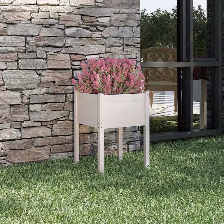 Fioriera da giardino vidaXL in legno di pino bianco L/P/H: 50 x 50 x 70 cm