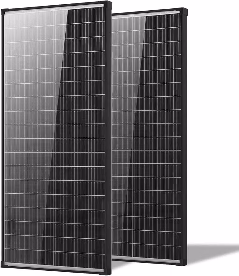 Pannello solare da 200W - 12V, monocristallino - per sistemi off-grid - dimensioni 101 x 46 cm, con telaio in alluminio