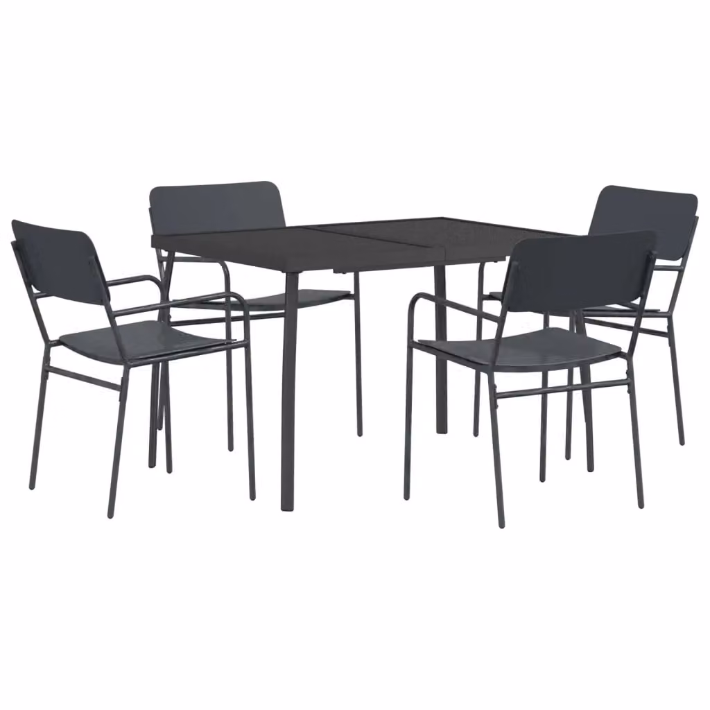 Set da pranzo moderno vidaXL in acciaio inossidabile antracite per giardino e terrazza – 2