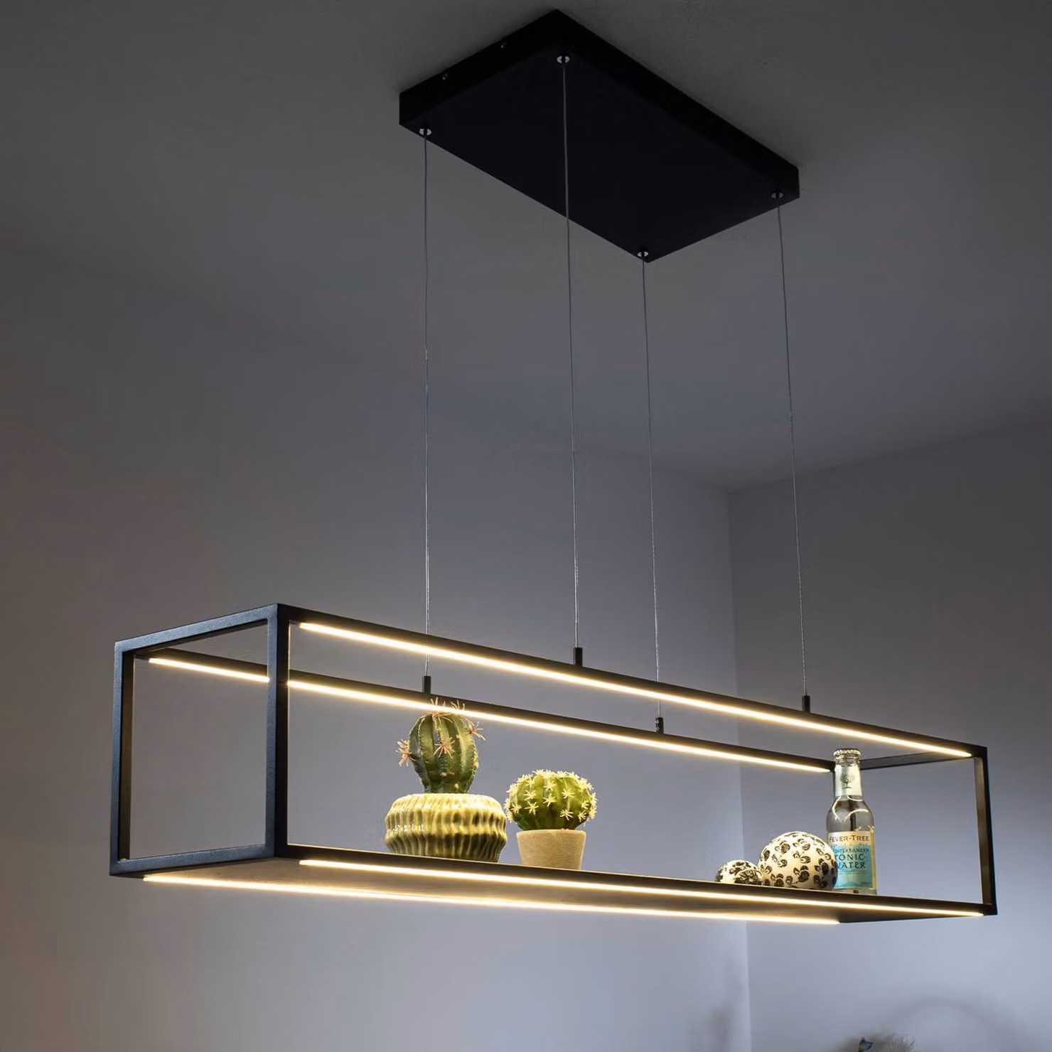 Paul Neuhaus Lampada LED a sospensione Conni di Neuhaus, nera, 105 cm Conni, dimmerabile, Nero, Soggiorno / Sala da pranzo, Metallo, Moderno