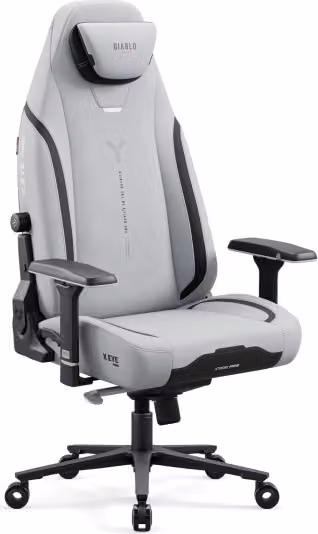 Diablo X.Eye Prime sedia da gioco con funzione di raffreddamento sedia da ufficio sedia da scrivania, carico massimo 140 kg, dimensioni normali, colore grigio