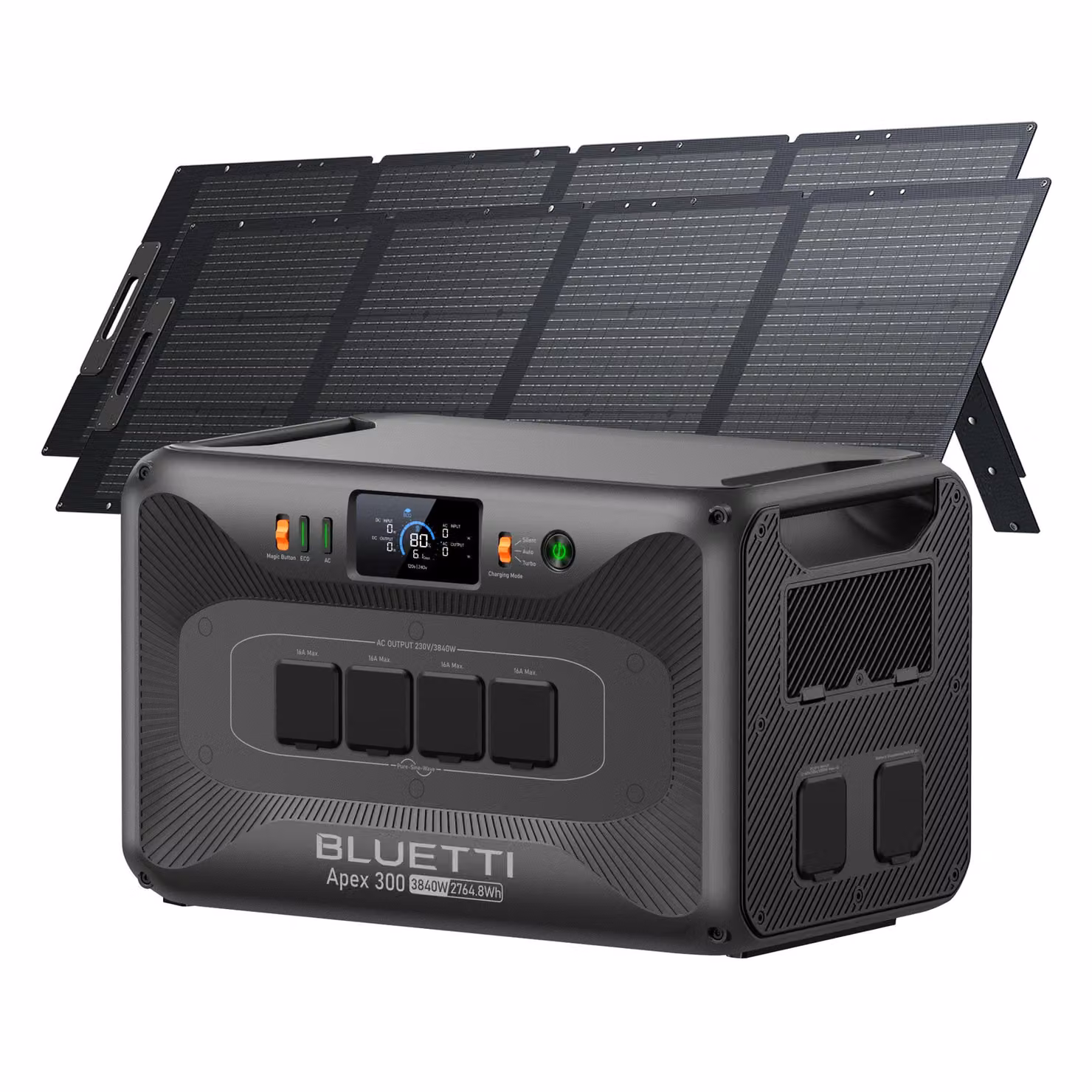 Kit generatore solare BLUETTI Apex 300, centralina di alimentazione da 2764 Wh con 2 pannelli solari PV200, per un'alimentazione autonoma