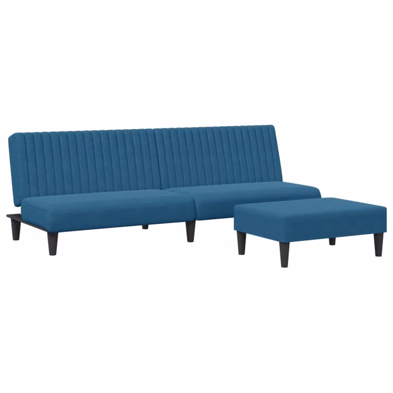 set divano 2 pezzi in velluto blu