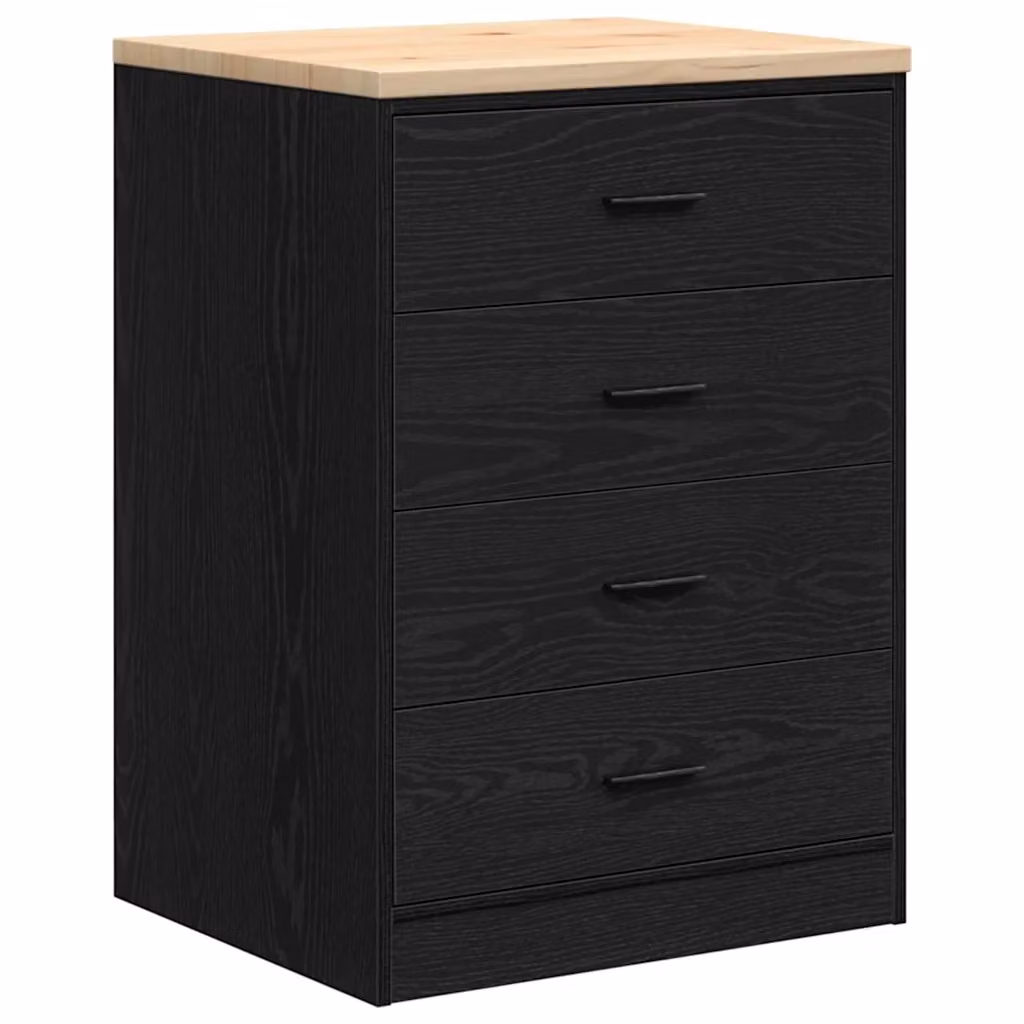 Armadietto da garage vidaXL in legno nero, montabile a parete, L: 60 cm, P: 51 cm, H: 85 cm – 2