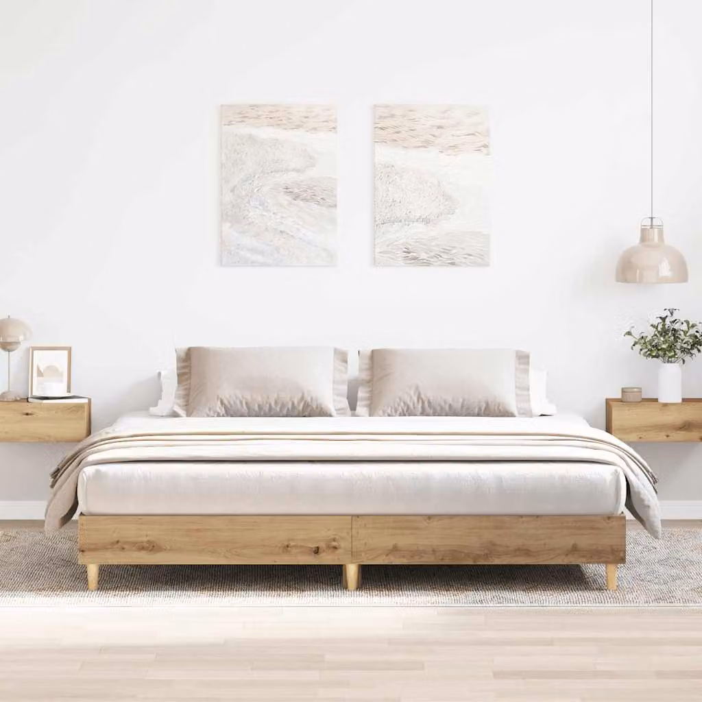 vidaXL Giroletto in legno di pino marrone con doghe fisse, L/P: 160 x 200 cm