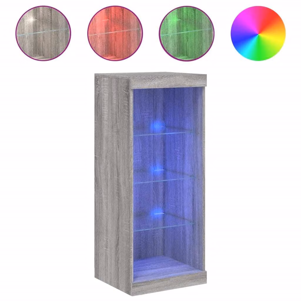 Credenza con Luci LED Grigio Sonoma 41x37x100 cm