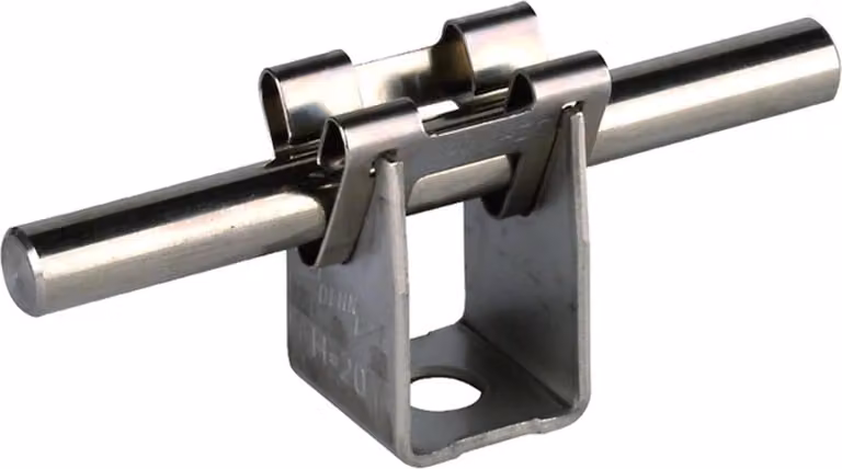 Supporto per cavi DEHN, NIRO, per cavi tondi da 8 mm, altezza 20 mm, con foro di fissaggio da 7,8 mm, 1 pz.
