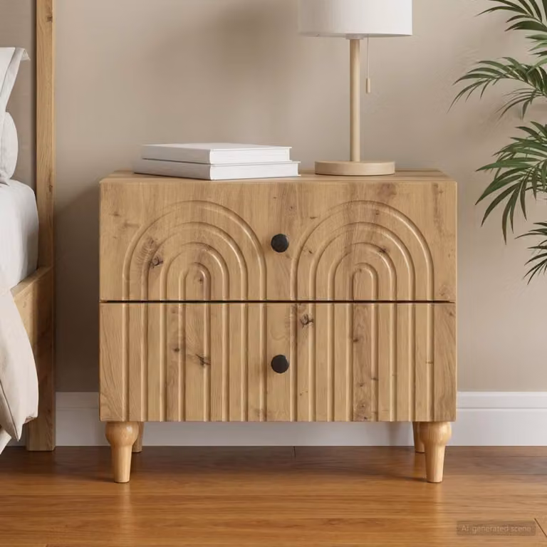 Armadio da Notte Moderno vidaXL in Legno Marrone L: 62 cm, P: 34,5 cm, H: 48 cm