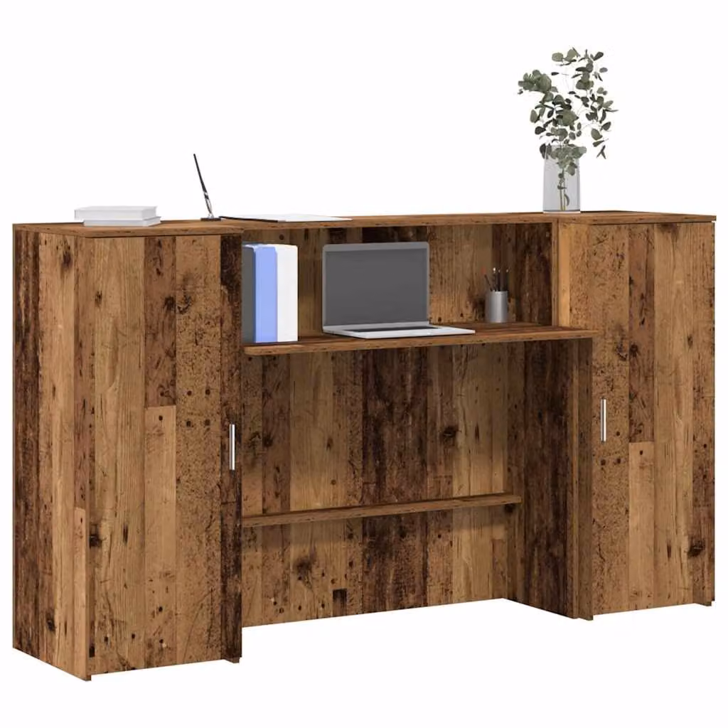 vidaXL Banco Reception in Legno Antico Marrone L: 180 cm, P: 50 cm, H: 103,5 cm
