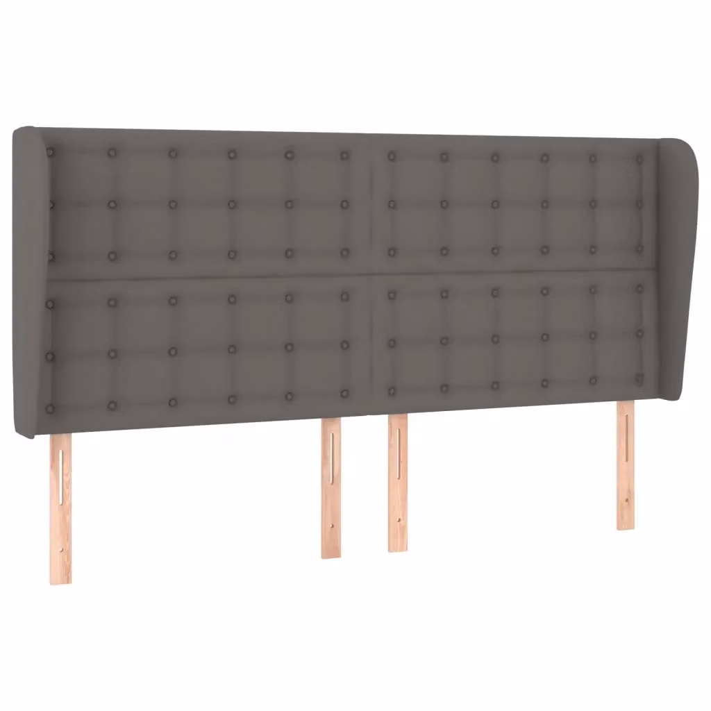 Testiera ad orecchio vidaXL in similpelle grigia con struttura in legno, L: 163 cm, P: 23 cm, H: 118/128 cm – 2