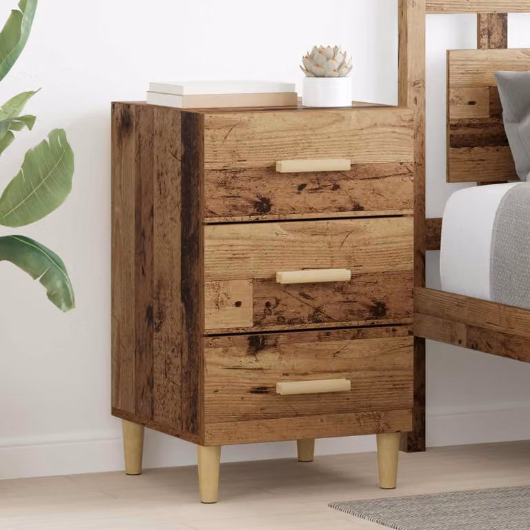 Armadio da notte vidaXL in legno effetto vecchio marrone L 40 cm, P 40 cm, H 66 cm