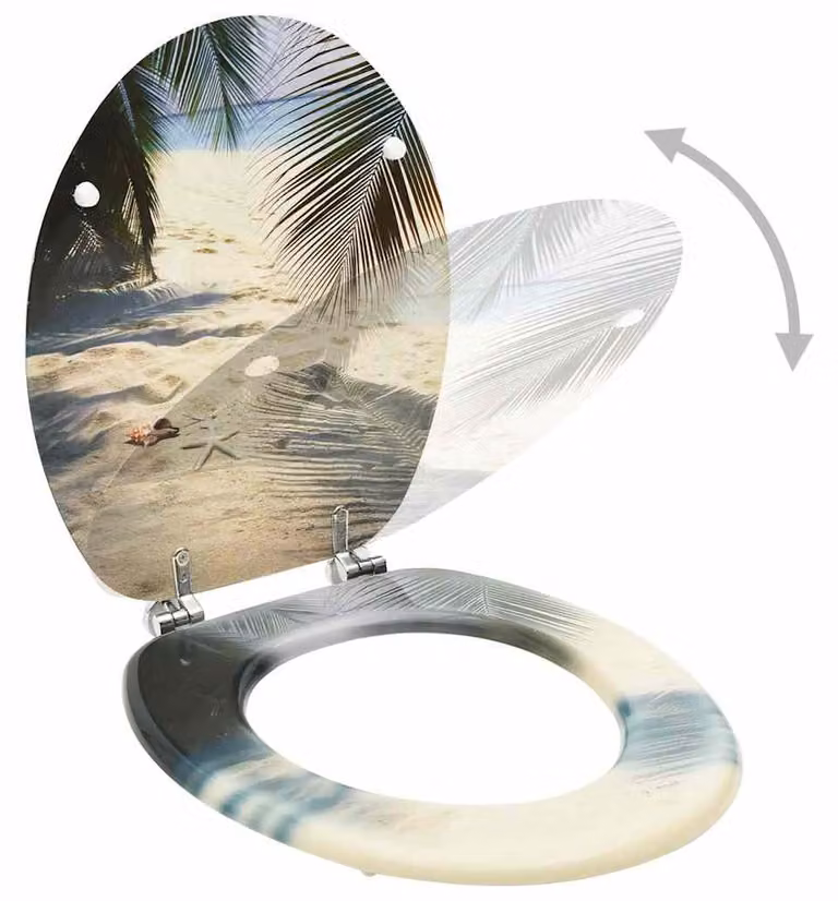 Tavoletta WC con Coperchio MDF Design Spiaggia