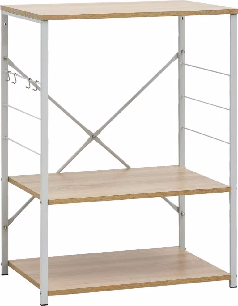 Mobile Microonde Bianco Rovere 60x39,6x79,5cm Legno Multistrato