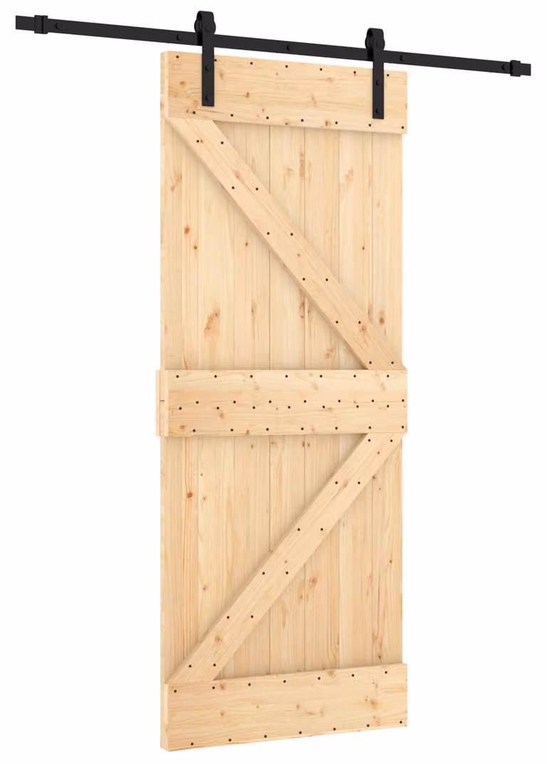 Porta scorrevole Naturale e Nero 85 x 210 cm