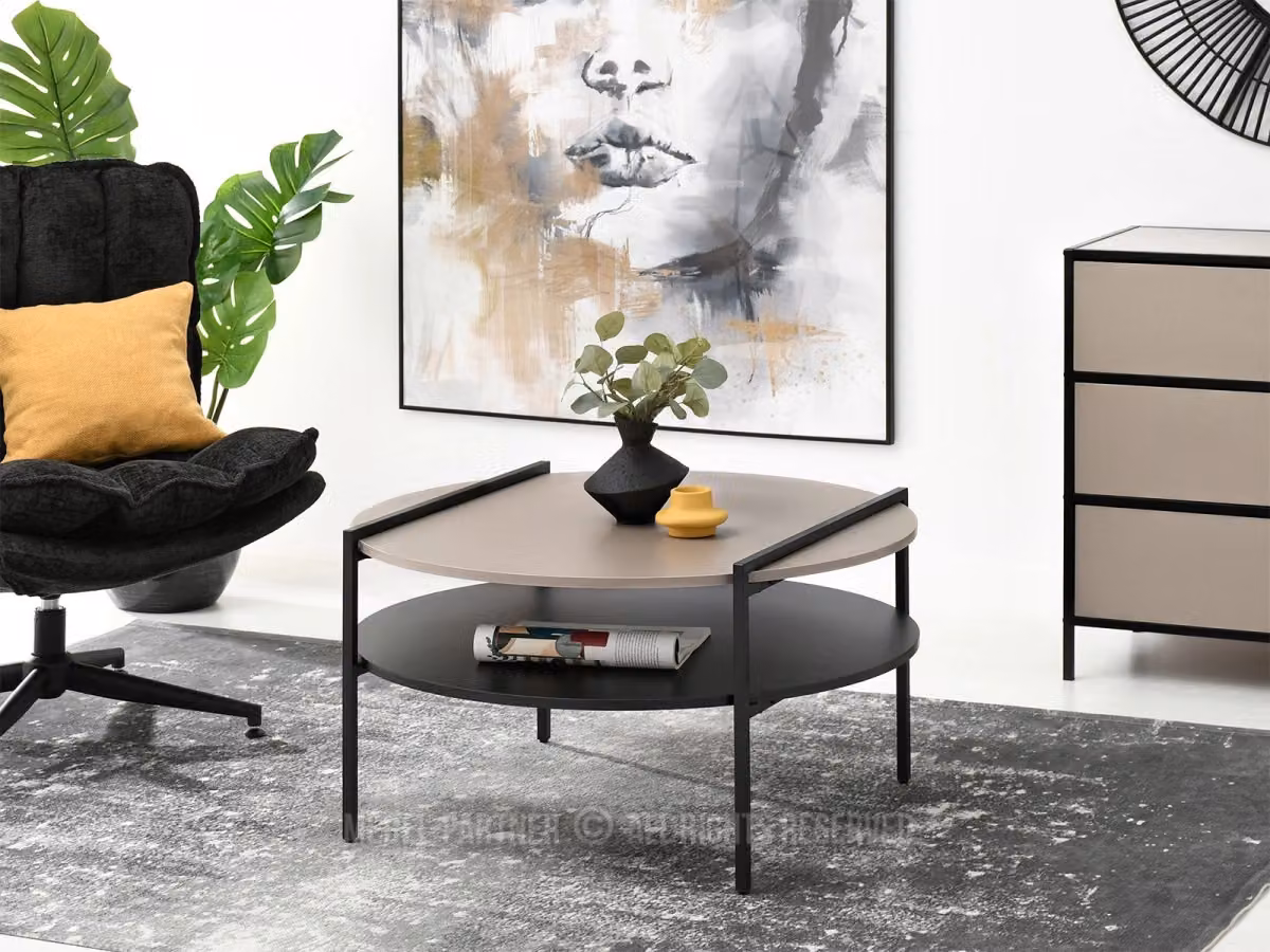 Tavolino JOVITO - beige / nero