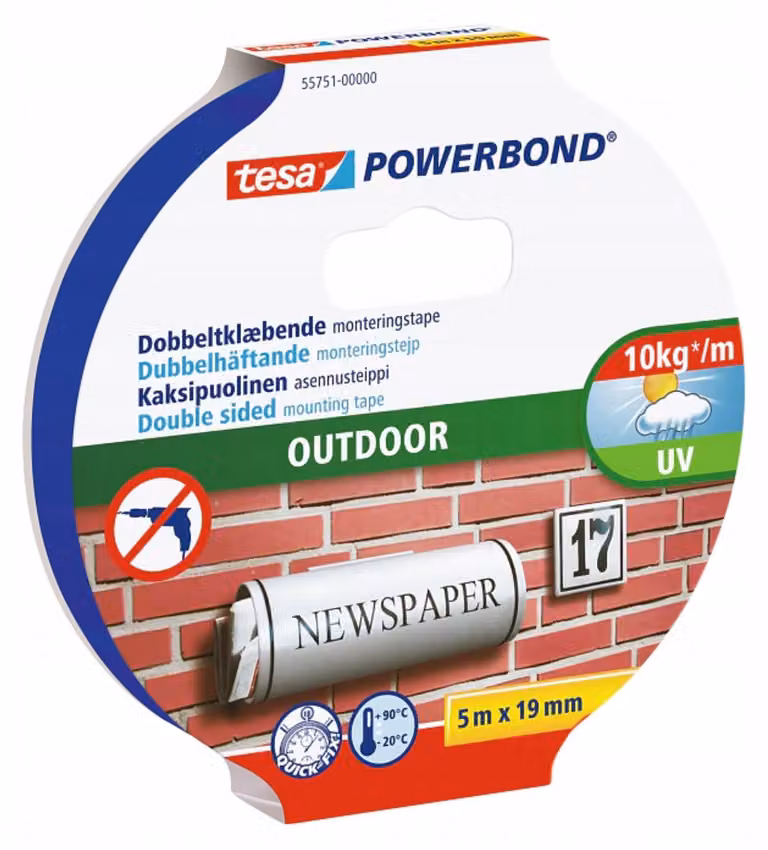 Tesa nastro biadesivo powerbond 5m x 19mm per esterni