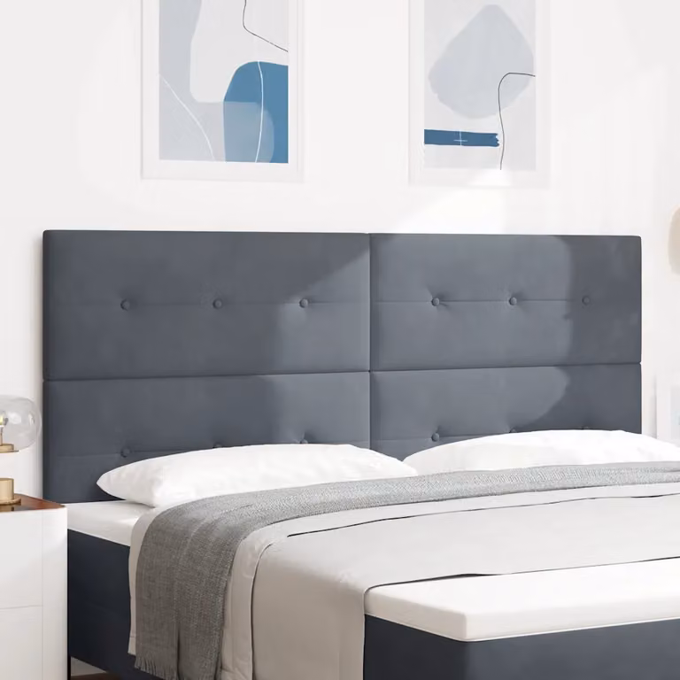Testiera per letto vidaXL in velluto grigio, larghezza 200 cm