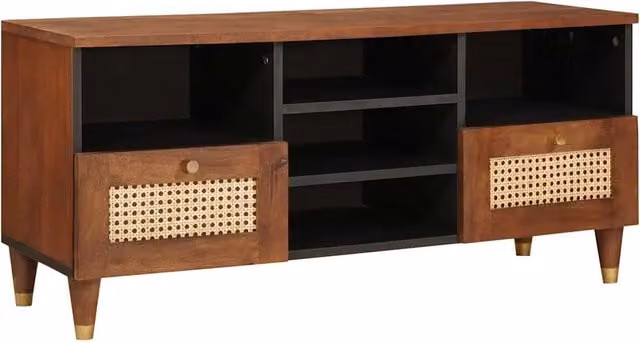 Mobile TV-Credenza moderno in legno di mango massello marrone L/P/H: 100 x 33,5 x 46 cm – 1