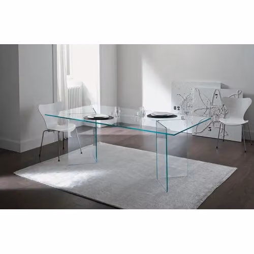 Tavolo o Scrivania Bacco rettangolare fisso in vetro Tonelli Design