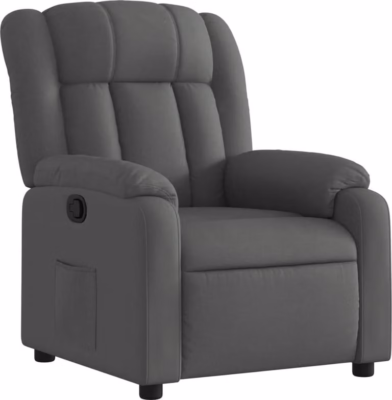 Poltrona reclinabile in tessuto grigio scuro