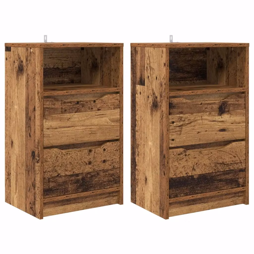 Set di 2 comodini vidaXL in legno color marrone, stile moderno, L 40 cm x P 30 cm x H 67 cm – 2