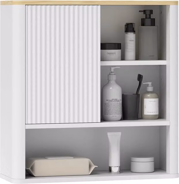 Mobile Bagno Sospeso Xylo Bianco con Anta Scorrevole L: 60 cm, P: 20 cm, H: 62 cm