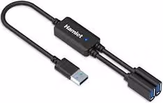 Hub USB 3.0 Hamlet XHUB 02UA 5GY con 2 porte, Nero